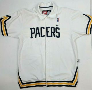 Vintage Nike Nba Indiana Pacers Warm Up Shirt Snap Jersey All Embroidered Size M