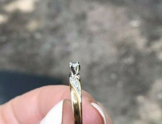 Estate Vintage 14k Gold Diamond Solitaire Engagement Ring And Matching Band Set 5