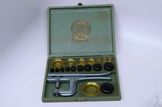 Vintage Watchmaker Tool Set Kit Stella Unbreakable Watch Crystal Case Closer