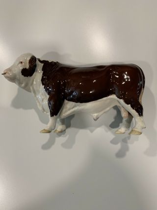 Vintage Beswick Cow Hereford Bull Version1 Model 1363a Made 1955