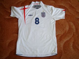 Vintage England Football Shirt Lampard 8 Umbro White Home Adult Small Chelsea