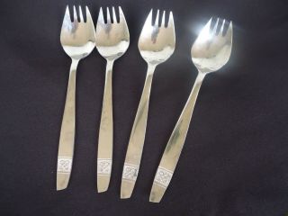 4 Vintage Retro Splayds Buffet Forks Stainless Steel 1960 