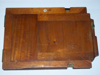 Vintage 12x16cm Large Format Half Plate Mahogany Wood Film Plate Holder