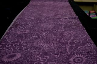 Japanese Vintage Silk Fabric Purple Floral Design 1590 2