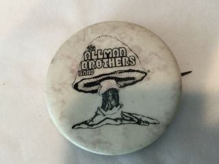 Vintage 1970’s The Allman Brothers Band Pinback Button Magic Mushroom