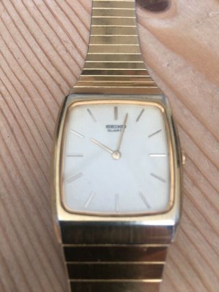 Vintage Seiko Quartz Men’s Gold Tone Dress Wristwatch From 1980 