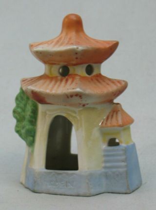 Vintage Ceramic Fish Tank Pagoda - - Aquarium Decoration