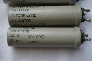 5pc WESTERN ELECTRIC KS - 13629 & 13874 CAPACITORS 10uf 400v For Tube Amp 1962 2