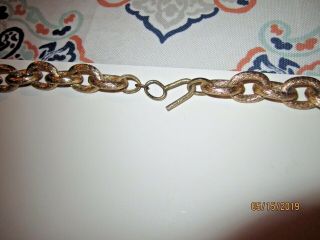 VTG Exotic Large Thick Etched Gold Plated Luxury Estate Chain Necklace 28 