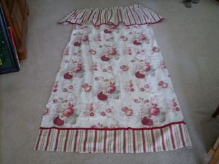Waverly Shower Curtain W/valance - Cotton/linen - Garden Bloom Collec.  - Vntg.  Rose