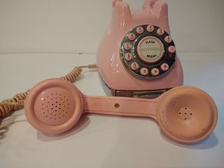VTG Retro Pink Classic Phone III Push Button Note pad drawer faux dial Souvenir 5