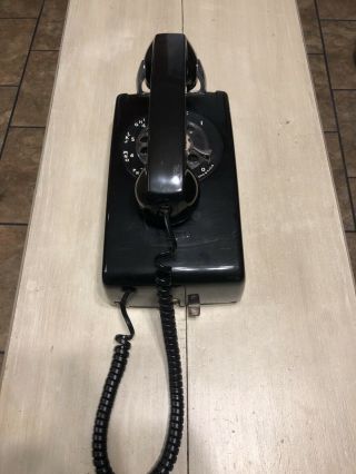 Vintage Rotary Wall Telephone Black Western Electric Bell System 554bmp Phone