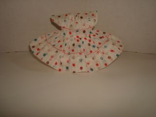 Vtg 1950 ' s Muffie Doll Polka Dot Dress Fit Mdm Alexander/Ginny Vogue/Ginger/8 