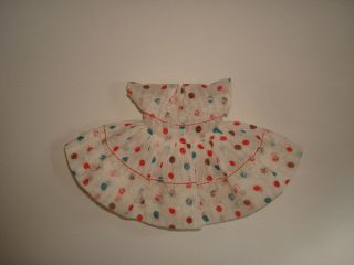 Vtg 1950 ' s Muffie Doll Polka Dot Dress Fit Mdm Alexander/Ginny Vogue/Ginger/8 