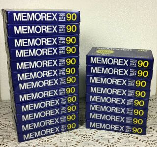20 Memorex Extended High Freq Output High Bias Blank Cassette Tapes 90 Minutes