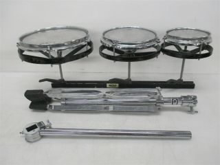 Cb700 Set Of 3 Vintage Roto Toms Drums 10 ",  8 ",  6 " W/ Stand
