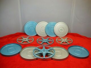 Vintage 8mm 400 Film Reels And Cans Compco Chicago Usa Set Of 4