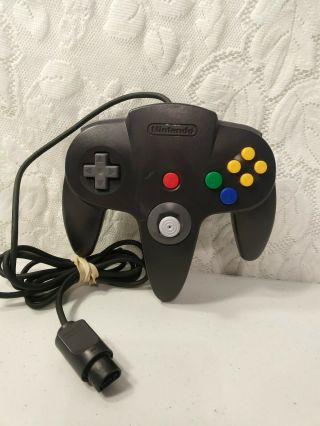 Nintendo Brand N64 Nus - 005 Black Video Game Controller Official Vintage Joystick