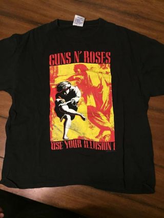 Vintage Guns N Roses Use Your Illusion I T - Shirt 1991 Xl.  Axl Rose.  Slash.