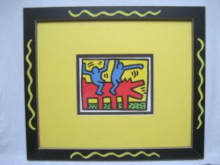 Vintage 80s Keith Haring Wild Style Graffiti Art Framed Print