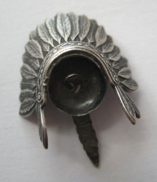 Vintage Sterling Native American Indian Headdress Silver Charm Feather Dangle