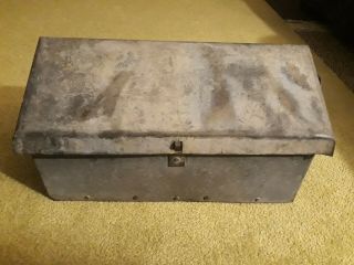 Vintage Rural Mail Box Rustic Farmhouse Decor W/ Old Hand Etched Addresses Steel