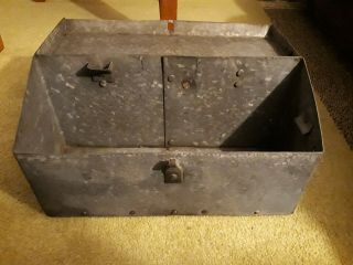VINTAGE RURAL MAIL BOX RUSTIC FARMHOUSE DECOR W/ OLD HAND ETCHED ADDRESSES STEEL 2