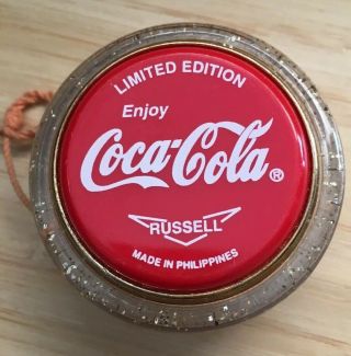 Vintage Limited Edition Gold Fleck Russell Yo - Yo Coke Coca - Cola Sparkle Glitter