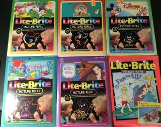 Vintage Lite Brite Refill Sheets Disney Ducktales Chip N Dale Beauty And
