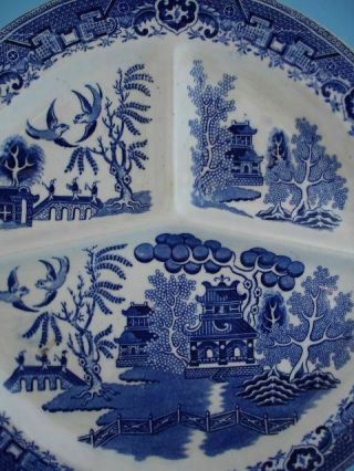 Villeroy & Boch Blue Willow Divided Grill Plate Saar Basin Vintage China 3