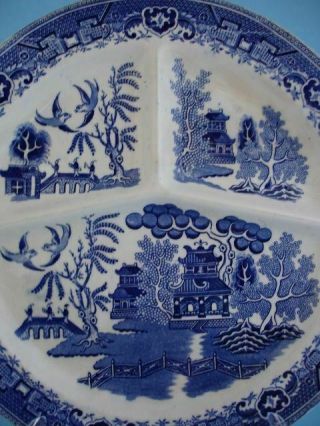 Villeroy & Boch Blue Willow Divided Grill Plate Saar Basin Vintage China 4