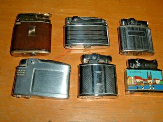 Miscellaneous Group Of Six Old Vintage Snap - Top Cigarette Lighters