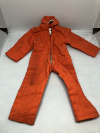 Vintage 1960’s Gi Joe Orange Jump Suit Gijoe Tag In Outfit