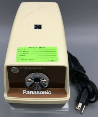 Vintage Ivory Brown Panasonic Point O Matic Electric Pencil Sharpener Kp - 33 N F1