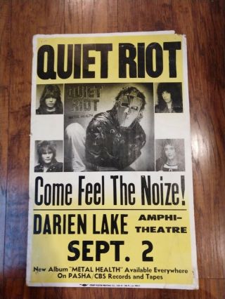 Vintage Quiet Riot Concert Poster Darien Lake