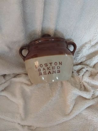 Vintage Western Stoneware Usa Bean Pot Maple Leaf 0606