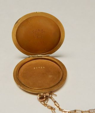Vintage Elgin American Mfg.  Co.  Gold Shell Locket Pendant 3