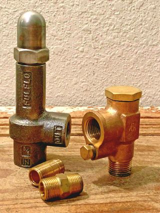 (2) Vintage Brass Steam Engine Pressure Relief Valve,  Steampunk,  Whistle,  Water 2