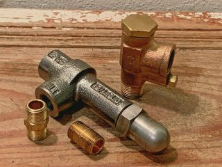 (2) Vintage Brass Steam Engine Pressure Relief Valve,  Steampunk,  Whistle,  Water 5