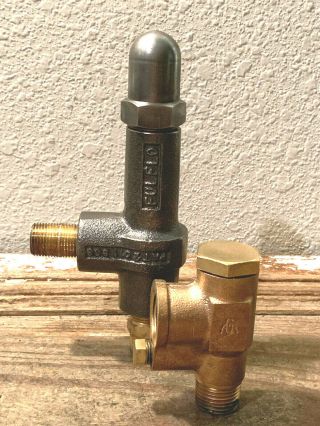 (2) Vintage Brass Steam Engine Pressure Relief Valve,  Steampunk,  Whistle,  Water 7