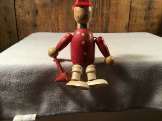 Vintage 1930’s Ed Wynn The Fire Chief Wood Jointed Doll Puppet