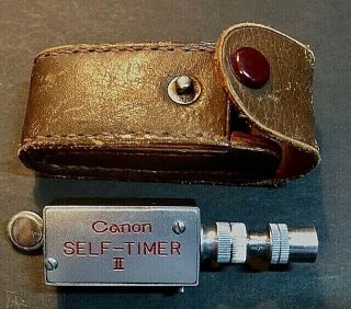 Vintage Canon Self - Timer Ii In Canon Embossed Leather Case