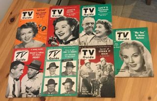 7 Vintage Tv Guide Pre National England Issues 1953 & 1952