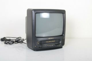 Vcr Tv Combo Sansui 13 " Black Ac Dc Portable Television Vhs Player Combination