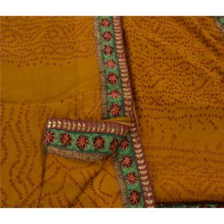 Sanskriti Vintage Saree 100 Pure Georgette Silk Embroidered Fabric Premium Band