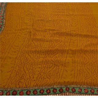 Sanskriti Vintage Saree 100 Pure Georgette Silk Embroidered Fabric Premium Band 2