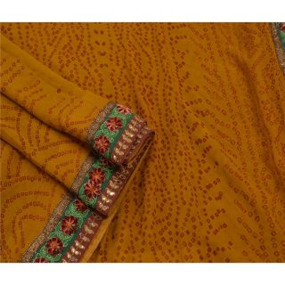 Sanskriti Vintage Saree 100 Pure Georgette Silk Embroidered Fabric Premium Band 3