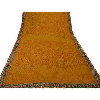 Sanskriti Vintage Saree 100 Pure Georgette Silk Embroidered Fabric Premium Band 7