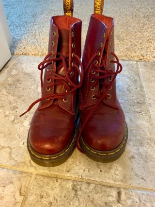 Dr.  Martens Pascal 8 - Eyelet Oxblood Womens Vintage Leather Combat Boot (size 8)