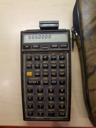 HP - 41CX Hewlett - Packard Programmable Calculator w/ Case surveying 1 chip 3